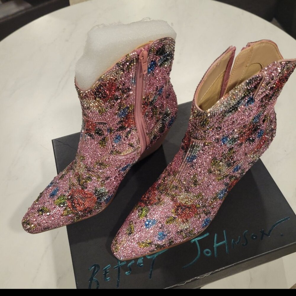 Beaded Betsy Johnson ankle boots